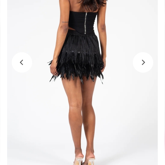 La' Ros feather fringe skirt Sm - Picture 8 of 10